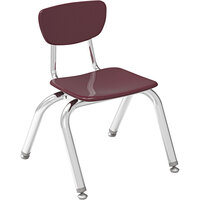 Virco 3000 Series Preschool to First Grade Wine Classroom Chair with Nylon Glides