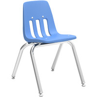 Virco 9000 Series Kindergarten to 2nd Grade Sky Blue Classroom Chair with Nylon Glides