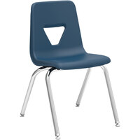 Virco 2000 Series 5th Grade to Adult Navy Classroom Chair with Nylon Glides