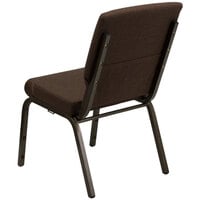 Flash Furniture XU-CH-60096-BN-GG Brown 18 1/2 inch Wide Church Chair with Gold Vein Frame