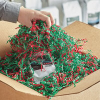 Lavex Industrial Red and Green Crinkle Cut™ Paper Shred - 10 lb.