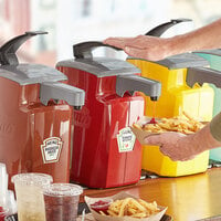 Heinz Keystone 1.5 Gallon Red Plastic Countertop Heinz Ketchup Pump Dispenser with 2 Ketchup Pouches