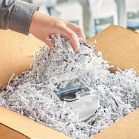 Lavex Industrial Silver and White Metallic Blend Crinkle Cut™ Paper Shred - 10 lb.