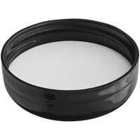 48/400 Black Continuous Thread Dome Customizable Lid with Foam Liner - 1800/Case
