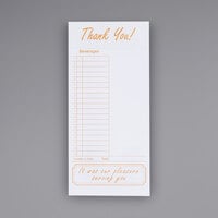 Choice 1 Part Tan and White Guest Check with Beverage Lines and Bottom Guest Receipt   - 2000/Case