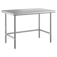Regency Spec Line Easy Attach 30" x 48" 14-Gauge Stainless Steel Commercial Open Base Work Table