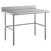 Regency Spec Line Easy Attach 30" x 48" 14-Gauge Stainless Steel Commercial Open Base Work Table with 4" Backsplash