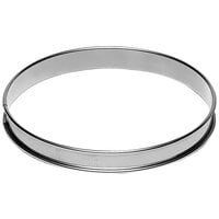 Gobel 11" x 1" Round Rolled Edge Stainless Steel Deep Tart Ring 834990