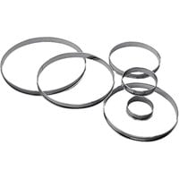 Gobel 3 1/2" x 3/4" Stainless Steel Rolled Edge Tart Ring 824930