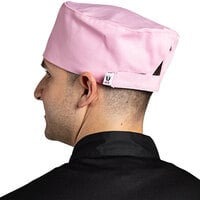 Uncommon Threads Pink Customizable Uncommon Chef Skull Cap / Pill Box Hat with Hook and Loop Closure 0159