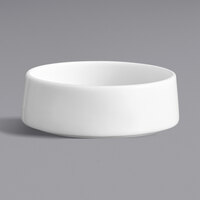 Oneida Scandi 2 oz. Bright White Raised Rim Porcelain Sauce Dish - 72/Case