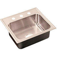 Just Manufacturing CU-SBL-17519-A-GR-2 Copper Drop-In Sink Bowl with 2 Faucet Holes - 19 inch x 17 1/2 inch