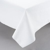 Intedge 52 inch Wide White Solid Vinyl Table Cover with Flannel Back, 25 Yard Roll