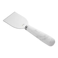 Acopa 6 1/4" Stainless Steel Wide Flat Cheese Knife with White Marble Handle