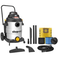 Shop-Vac 9627706 12 Gallon 6.5 Peak HP Carted Stainless Steel Wet / Dry Vacuum with Tool Kit
