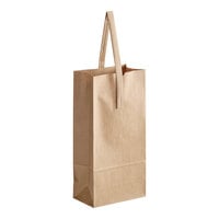 Choice 6 1/2" x 13" 2 Bottle Customizable Paper Wine Bag with Handle - 250/Case