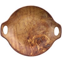 cheforward™ by GET Savor 9 1/16 inch Faux Wood Melamine Wok / Plate - 12/Case