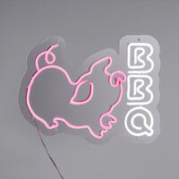 Canvas Freaks Neon Pink and White BBQ Sign