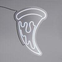 Canvas Freaks 24" x 16" Neon White Pizza Slice Sign with Dimmer