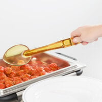 Cambro SPO13 13 inch Amber High Heat Solid Salad Bar / Buffet Spoon
