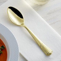 Gold Visions 6 1/2 inch Gold Look Heavy Weight Plastic Spoon - 400/Case