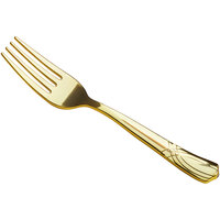Gold Visions 7 inch Gold Look Heavy Weight Plastic Fork - 400/Case