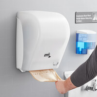 Lavex Janitorial Translucent White Auto-Cut Hands Free Paper Towel Dispenser