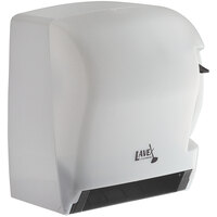 Lavex Janitorial Translucent White Lever Activated Paper Towel Dispenser
