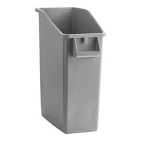 Lavex 52 Qt. / 13 Gallon Slim Gray Rectangular Under-Counter Trash Can