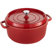 Spring USA Ironlite 7.2 Qt. Red Non-Stick Round Casserole Dish with Cover 8658-5/28