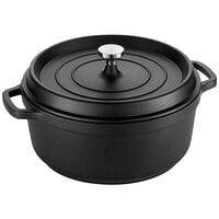 Spring USA Ironlite 7.2 Qt. Black Non-Stick Round Casserole Dish with Cover 8658-8/28