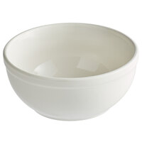 Acopa 13 oz. Ivory (American White) Rolled Edge Stoneware Nappie Bowl - 6/Pack