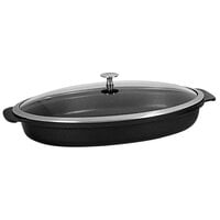 Spring USA Motif Cook & Serve 3 Qt. Titanium Non-Stick Shallow Oval Roaster with Cover 8265-8/38
