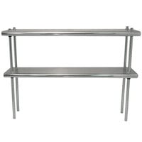 Advance Tabco DS-12-36 12" x 36" Table Mounted Double Deck Stainless Steel Shelving Unit - Adjustable