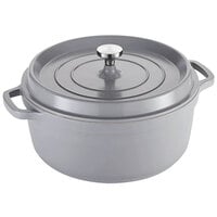 Spring USA Ironlite 7.2 Qt. Gray Non-Stick Round Casserole Dish with Cover 8658-9/28