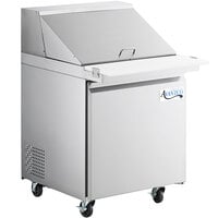 Avantco SS-PT-27M-C 27 inch 1 Door Mega Top Stainless Steel Refrigerated Sandwich Prep Table with 10 1/2 inch Cutting Board