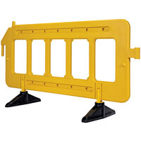 Vestil 23 inch x 79 inch x 40 inch Yellow High-Density Polyethylene Interlocking Barrier PBAR-72-Y