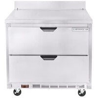 Beverage-Air WTFD36AHC-2-23 36 inch Two Drawer Worktop Freezer with 3 inch Casters
