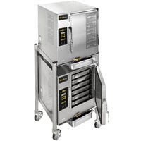 AccuTemp N61201D060 DBL Evolution Double-Stacked 12 Pan Stand-Mounted Natural Gas Boilerless Connectionless Steamer - 120,000 BTU