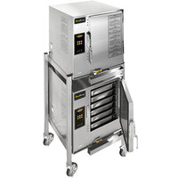 AccuTemp E64803E140 DBL Evolution Double-Stacked 12 Pan Stand-Mounted Electric Boilerless Steamer - 480V, 28kW