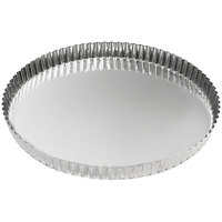 Gobel 10 1/4 inch Perforated Round Fluted Tin-Plated Steel Tart / Quiche Pan 126335