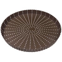 Gobel 12 5/8 inch x 1 inch Perforated Round Fluted Non-Stick Tart / Quiche Pan 226345