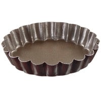 Gobel 3 1/2 inch x 5/8 inch Round Fluted Non-Stick Tartlet Pan 293560 - 12/Pack
