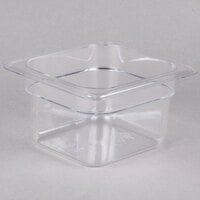 Cambro 64CW135 Camwear 1/6 Size Clear Polycarbonate Food Pan - 4 inch Deep