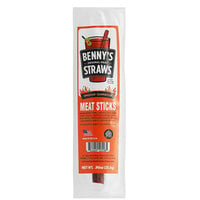 Benny's Original 20-Count Individually-Wrapped Meat Straws Smokin' Chipotle Meat Sticks - 4/Case