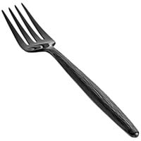 Front of the House Owen 7 1/2" 18/10 Stainless Steel Extra Heavy Weight Matte Black Salad / Dessert Fork - 12/Case