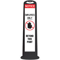 Cortina Trailblazer XL 45" Black "Notice Employees Only Beyond this Point" Vertical Panel with 15 lb. Base 03-768BLK-NEO-15