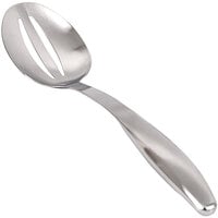 Front of the House 13 1/2" 18/10 Stainless Steel Extra Heavy Weight Brushed Slotted Serving Spoon - 12/Case