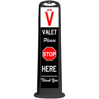 Cortina Trailblazer XL 45" Black "Please Stop Here Thank You" Vertical Valet Panel with 15 lb. Base 03-768BLK-VPSHTY-15