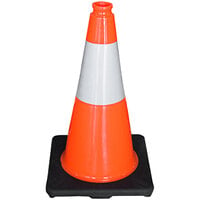 Cortina DW Series 18 inch Orange Traffic Cone with 3 lb. Base and Single Reflective Collar 03-500-21